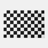 Markierte Quadrate schwarz-weiß geometrischer Retr Fußmatte (Vorderseite)