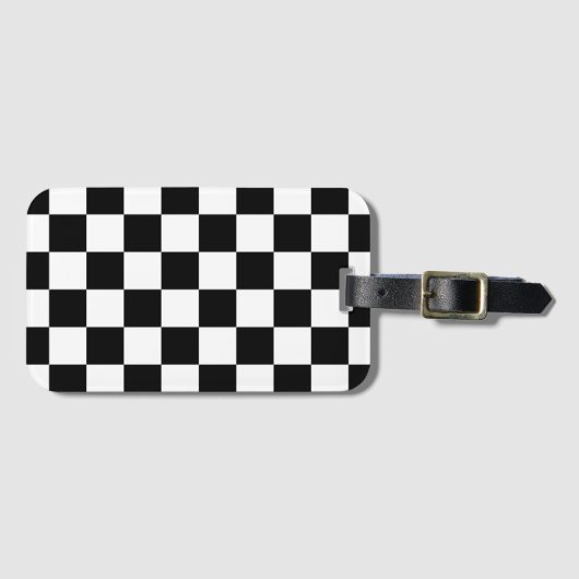 Markierte Quadrate schwarz-weiß geometrischer Retr Gepäckanhänger (Vorderseite (Horizontal))