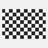 Markierte Quadrate schwarz-weiß geometrischer Retr Geschenkpapier Set (Vorderseite 3)