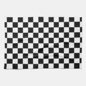 Markierte Quadrate schwarz-weiß geometrischer Retr Geschirrtuch (Horizontal)