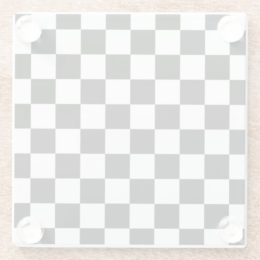 Markierte Quadrate schwarz-weiß geometrischer Retr Glasuntersetzer (Rückseite)