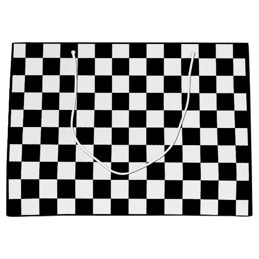 Markierte Quadrate schwarz-weiß geometrischer Retr Große Geschenktüte (Vorderseite)
