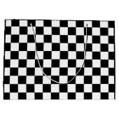 Markierte Quadrate schwarz-weiß geometrischer Retr Große Geschenktüte (Rückseite)