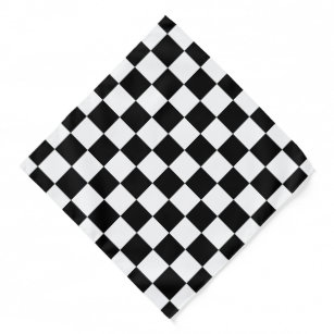 Markierte Quadrate schwarz-weiß geometrischer Retr Halstuch