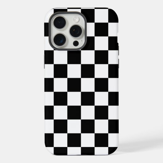 Markierte Quadrate schwarz-weiß geometrischer Retr iPhone Hülle (Rückseite)