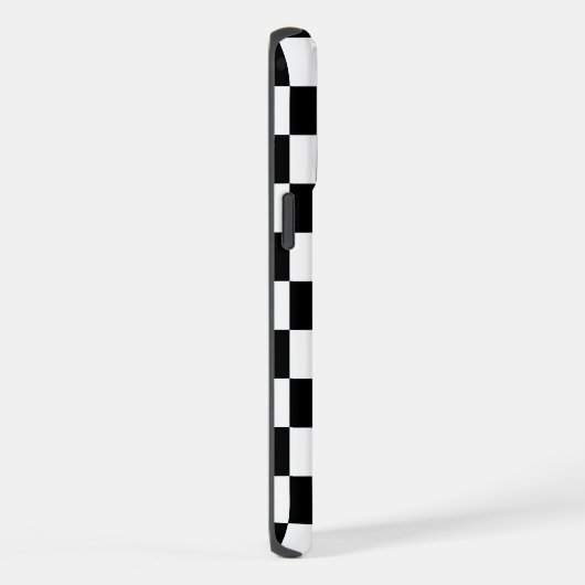 Markierte Quadrate schwarz-weiß geometrischer Retr iPhone Hülle (Rechte Seite)