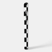 Markierte Quadrate schwarz-weiß geometrischer Retr iPhone Hülle (Linke Seite)