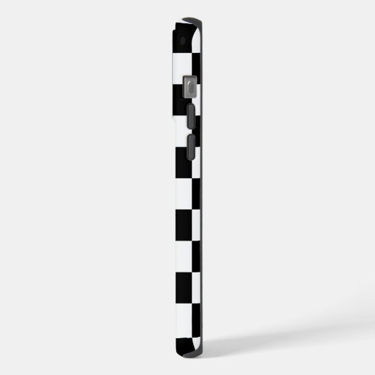 Markierte Quadrate schwarz-weiß geometrischer Retr iPhone Hülle (Linke Seite)