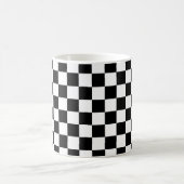 Markierte Quadrate schwarz-weiß geometrischer Retr Kaffeetasse (Mittel)