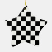 Markierte Quadrate schwarz-weiß geometrischer Retr Keramik Ornament (Vorne)