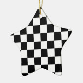 Markierte Quadrate schwarz-weiß geometrischer Retr Keramik Ornament (Links)