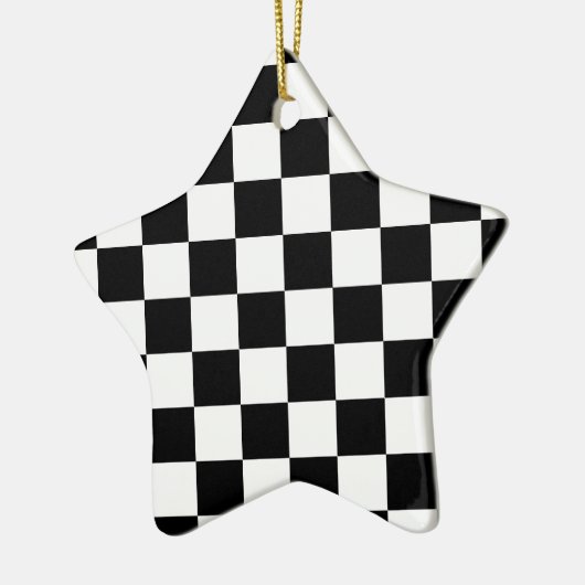 Markierte Quadrate schwarz-weiß geometrischer Retr Keramik Ornament (Links)