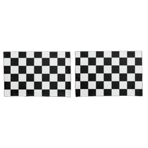 Markierte Quadrate schwarz-weiß geometrischer Retr Kissenbezug