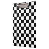 Markierte Quadrate schwarz-weiß geometrischer Retr Klemmbrett (Links)