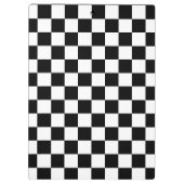 Markierte Quadrate schwarz-weiß geometrischer Retr Klemmbrett (Rückseite)