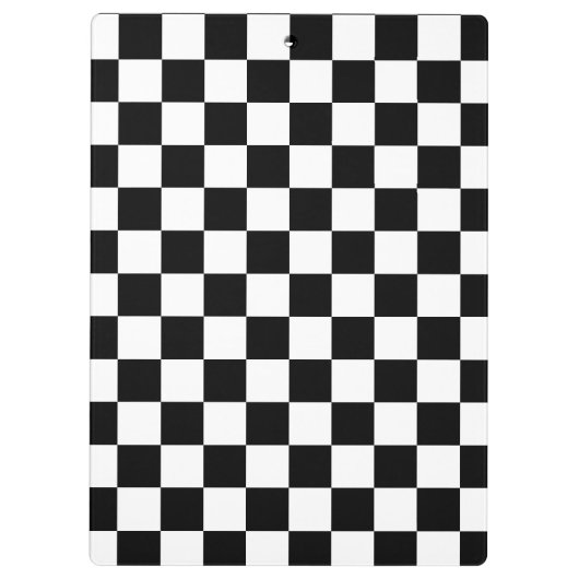 Markierte Quadrate schwarz-weiß geometrischer Retr Klemmbrett (Rückseite)