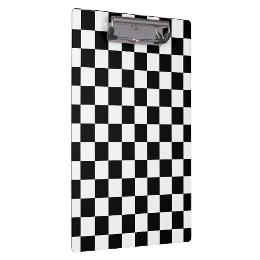 Markierte Quadrate schwarz-weiß geometrischer Retr Klemmbrett (Rechts)