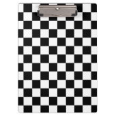 Markierte Quadrate schwarz-weiß geometrischer Retr Klemmbrett (Vorderseite)