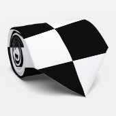 Markierte Quadrate schwarz-weiß geometrischer Retr Krawatte (Gerollt)