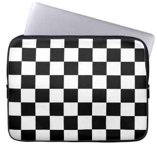 Markierte Quadrate schwarz-weiß geometrischer Retr Laptopschutzhülle