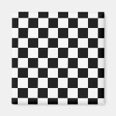 Markierte Quadrate schwarz-weiß geometrischer Retr Magnet (Vorne)