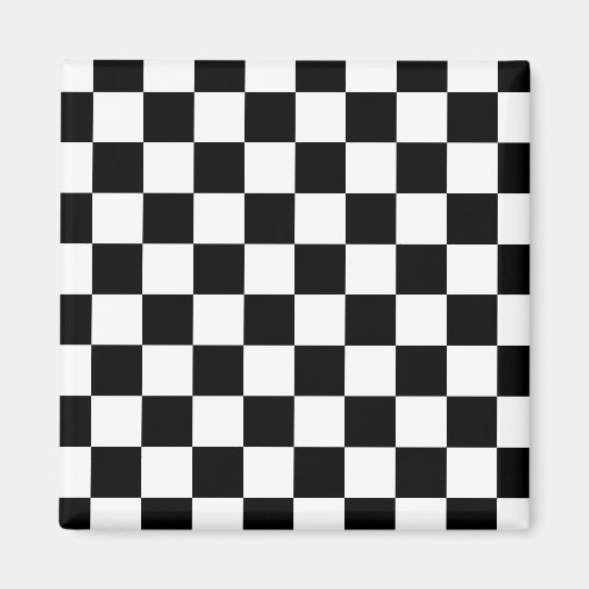 Markierte Quadrate schwarz-weiß geometrischer Retr Magnet (Vorne)
