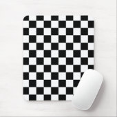 Markierte Quadrate schwarz-weiß geometrischer Retr Mousepad (Mit Mouse)