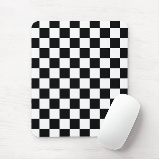 Markierte Quadrate schwarz-weiß geometrischer Retr Mousepad (Mit Mouse)