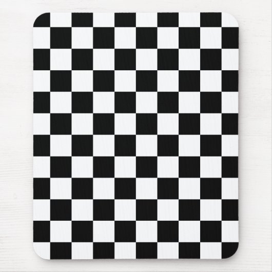 Markierte Quadrate schwarz-weiß geometrischer Retr Mousepad (Vorne)