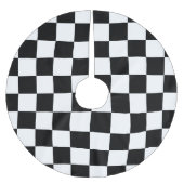 Markierte Quadrate schwarz-weiß geometrischer Retr Polyester Weihnachtsbaumdecke (Vorderseite)