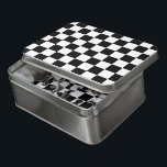 Markierte Quadrate schwarz-weiß geometrischer Retr Puzzle<br><div class="desc">Geschenkte Quadrate Schwarz-Weiß geometrische Retromuster Geschenk für jedermann. Cooles,  hintergrundgezogenes geometrisches Quadratmuster. Vintage Fliesen schwarz-weiß modernes Schachbrett.</div>