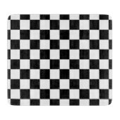 Markierte Quadrate schwarz-weiß geometrischer Retr Schneidebrett (Vorderseite)