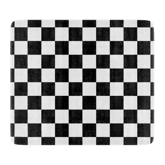 Markierte Quadrate schwarz-weiß geometrischer Retr Schneidebrett (Vorderseite)