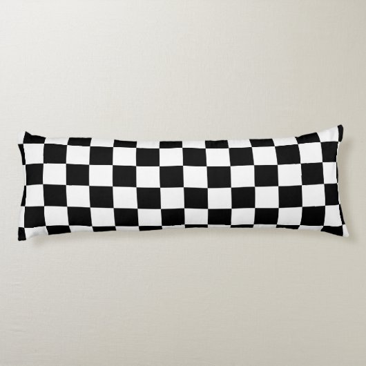 Markierte Quadrate schwarz-weiß geometrischer Retr Seitenschläferkissen (Rückseite)