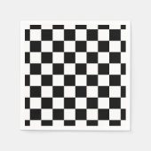 Markierte Quadrate schwarz-weiß geometrischer Retr Serviette (Vorderseite)