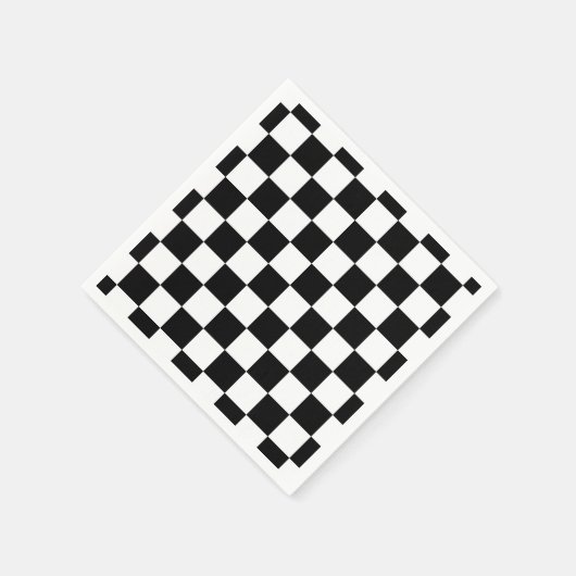 Markierte Quadrate schwarz-weiß geometrischer Retr Serviette (Ecke)