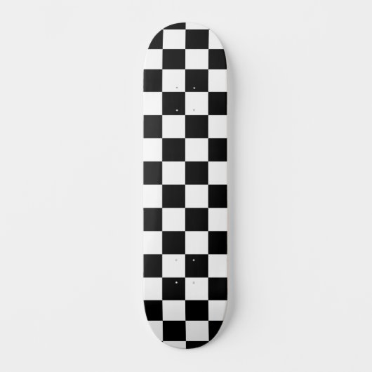 Markierte Quadrate schwarz-weiß geometrischer Retr Skateboard (Vorderseite)