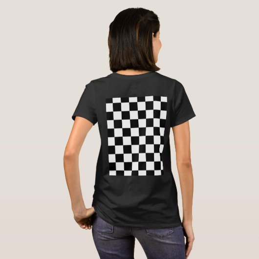 Markierte Quadrate schwarz-weiß geometrischer Retr T-Shirt (Schwarz voll)