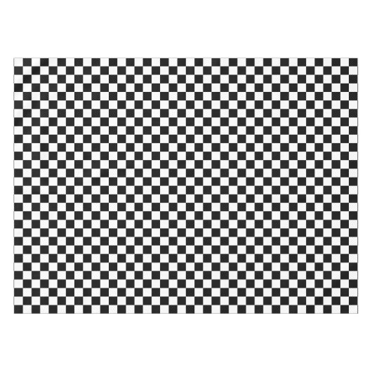 Markierte Quadrate schwarz-weiß geometrischer Retr Tischdecke (Vorderseite (Horizontal))