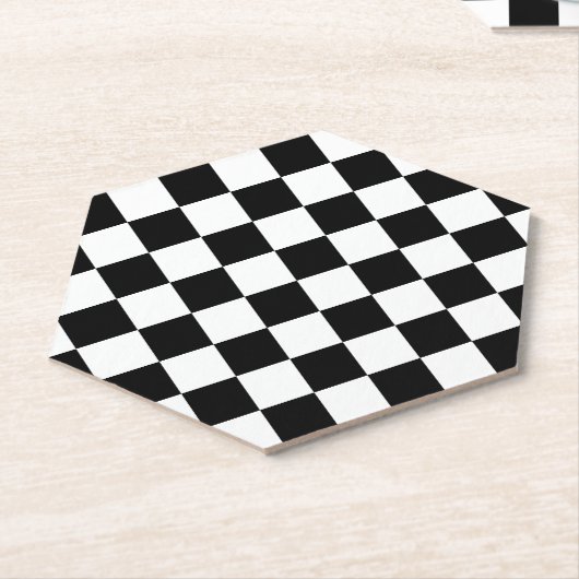 Markierte Quadrate schwarz-weiß geometrischer Retr Untersetzer (angewinkelt)