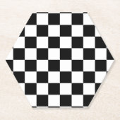 Markierte Quadrate schwarz-weiß geometrischer Retr Untersetzer (Vorderseite)