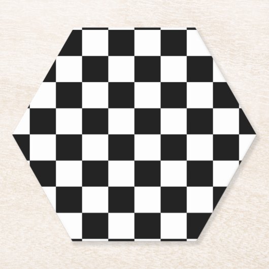 Markierte Quadrate schwarz-weiß geometrischer Retr Untersetzer (Vorderseite)