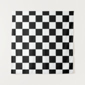 Markierte Quadrate schwarz-weiß geometrischer Retr Wandteppich (Vorderseite)