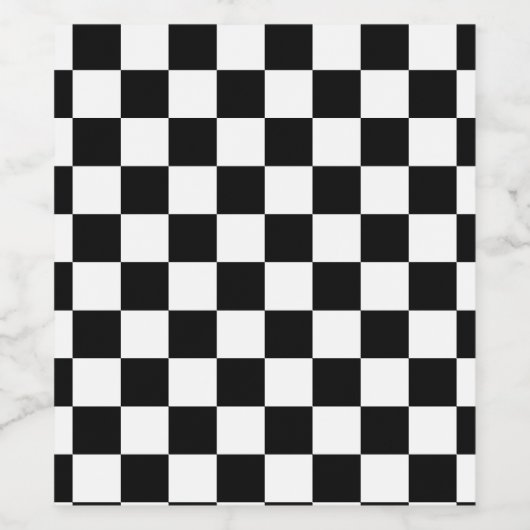 Markierte Quadrate schwarz-weiß geometrischer Retr Weinetikett (Einzelnes Label)