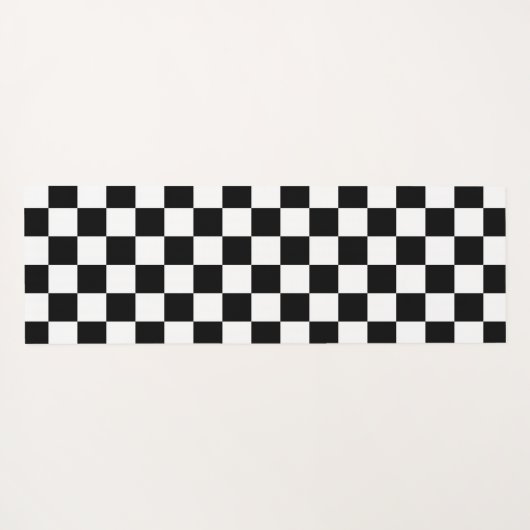 Markierte Quadrate schwarz-weiß geometrischer Retr Yogamatte (Rückseite (Horizontal))