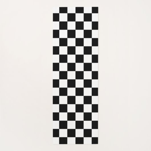 Markierte Quadrate schwarz-weiß geometrischer Retr Yogamatte (Rückseite)