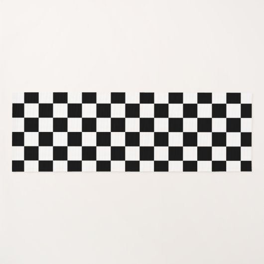 Markierte Quadrate schwarz-weiß geometrischer Retr Yogamatte (Vorderseite (Horizontal))