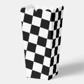Markierte Quadrate Schwarz-Weiß-geometrisches Retr Geschenkschachtel (Rückseite)