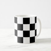 Markierte Quadrate Schwarz-Weiß-geometrisches Retr Kaffeetasse (VorderseiteRechts)