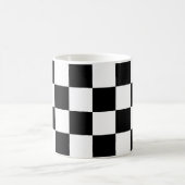 Markierte Quadrate Schwarz-Weiß-geometrisches Retr Kaffeetasse (Mittel)